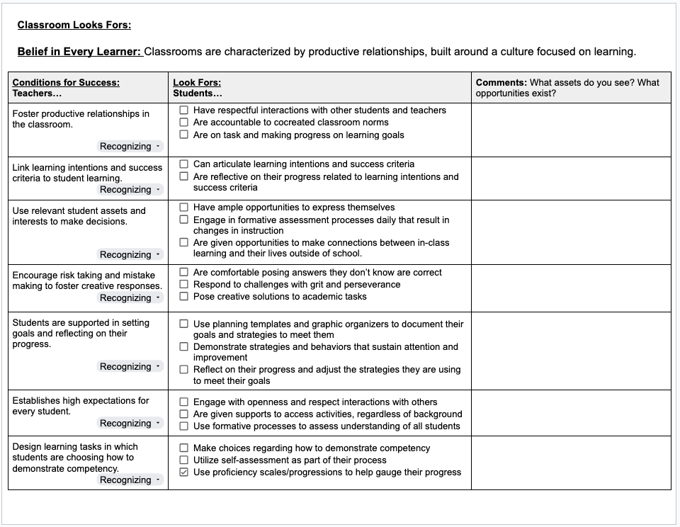 Learner-centered Needs Assessment: Classroom