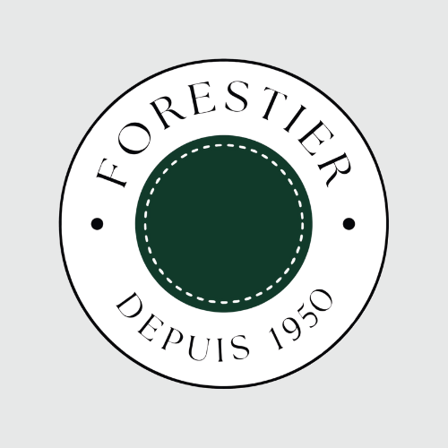 Circular logo with the words 'FORSITER' at the top, 'DEPUIS 1950' at the bottom, and a dark green inner circle with a dashed white outline.