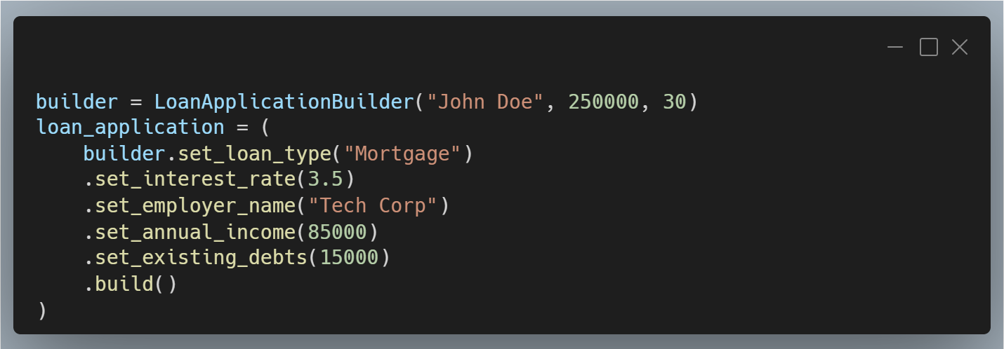 Example usage of builder method