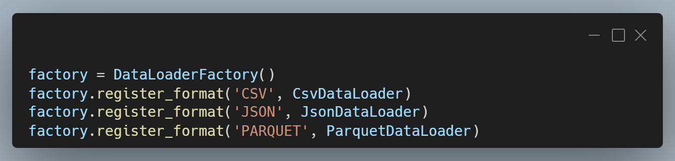 Registering formats with DataLoaderFactory