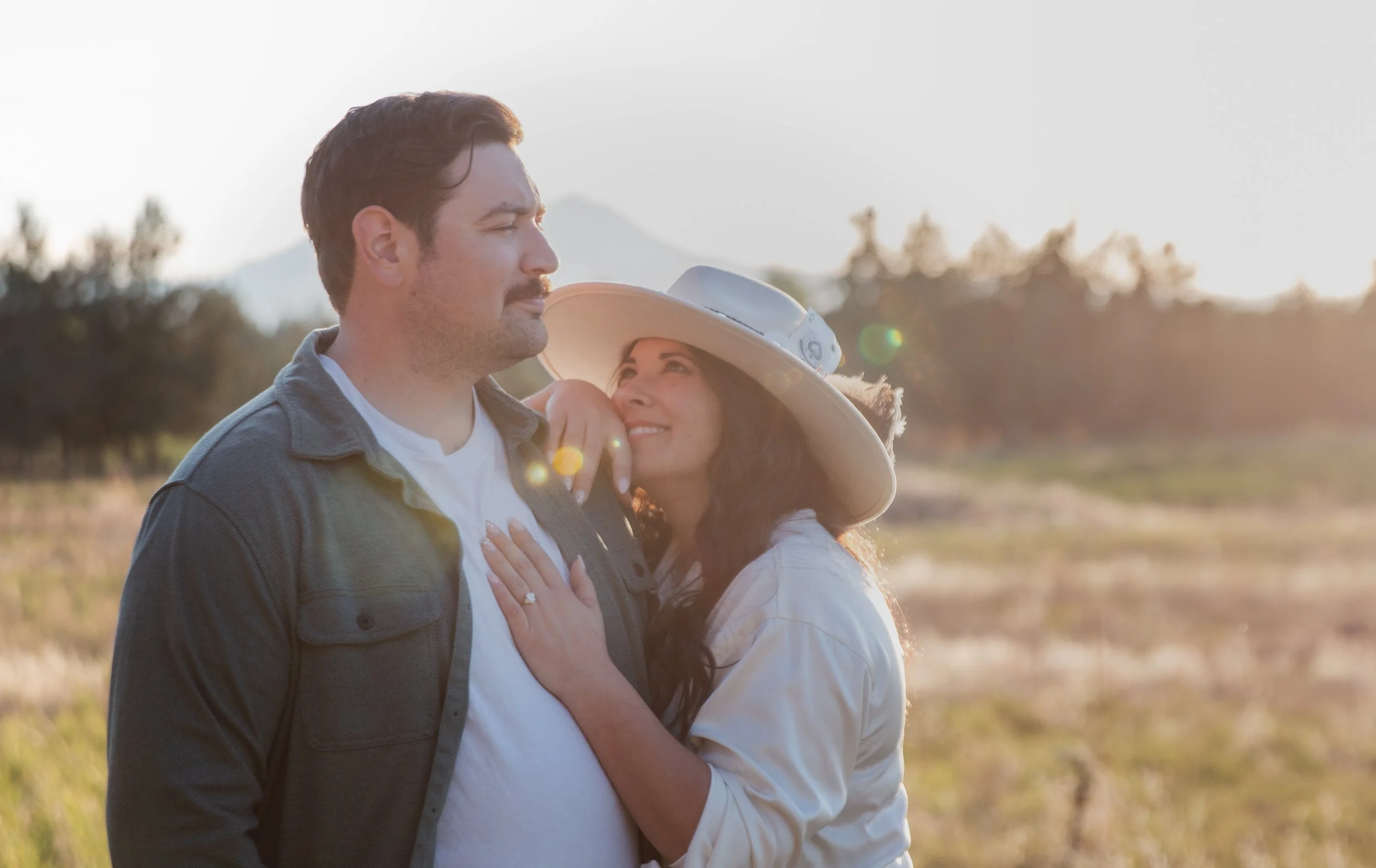 Romantic desert engagement session celebrating the landscapes of the American West. Central Oregon