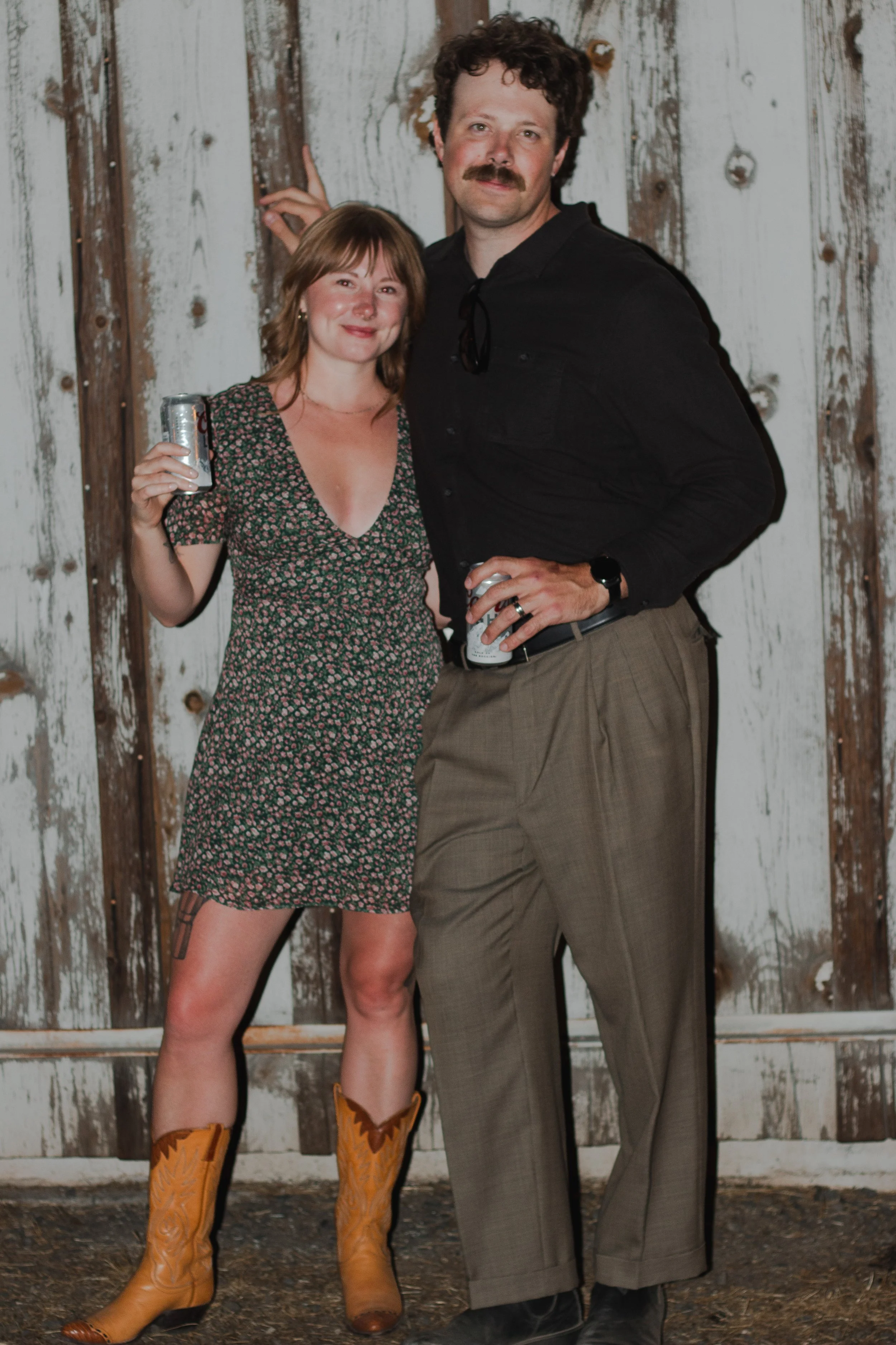  Packed wedding dance floor inside a string-lit ranch barn in Central Oregon 
