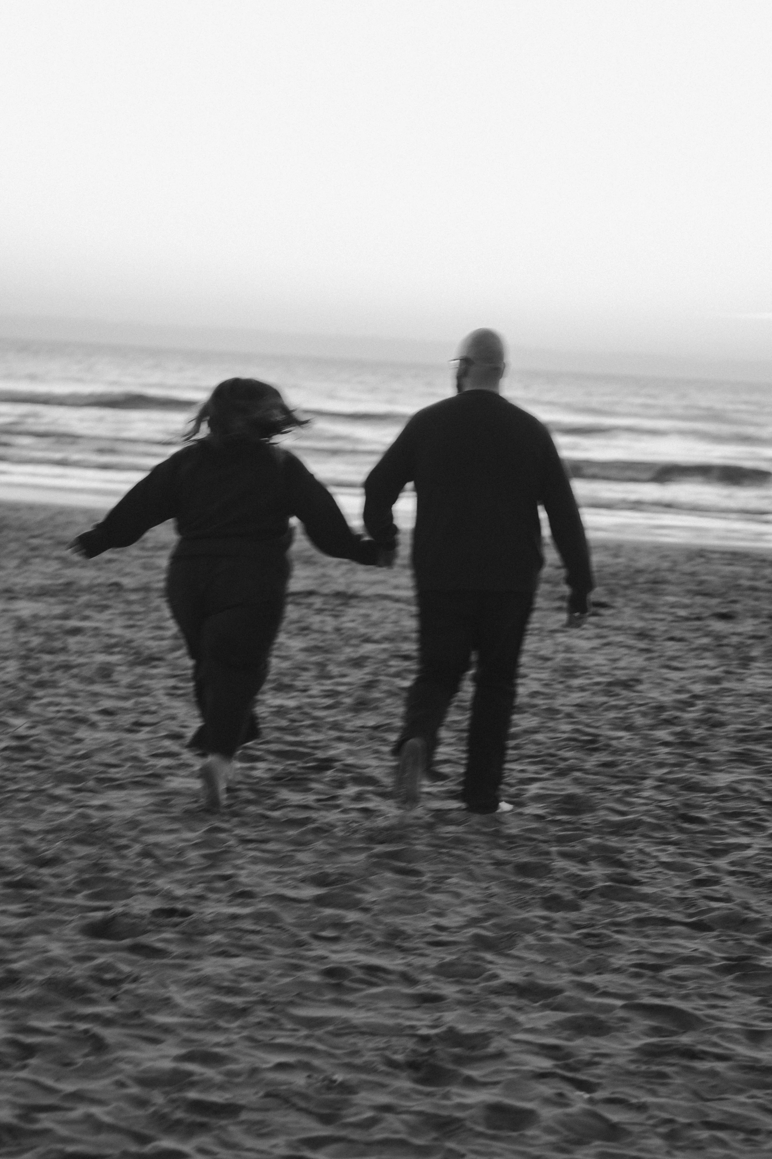 Romantic beach engagement portrait at Hug Point Oregon