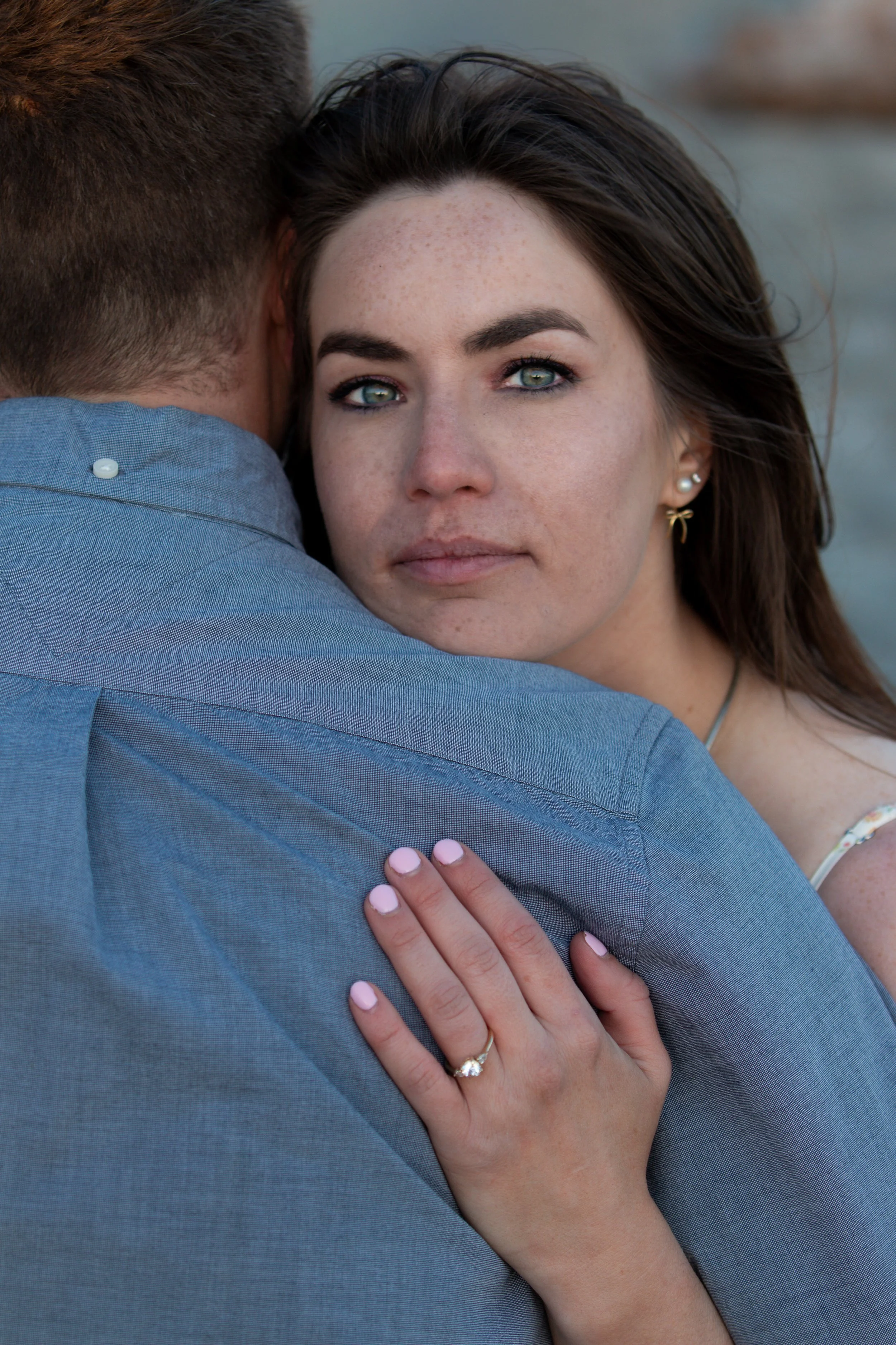 Editorial close-up documenting honest emotion and timeless romance. Oregon Coast. 