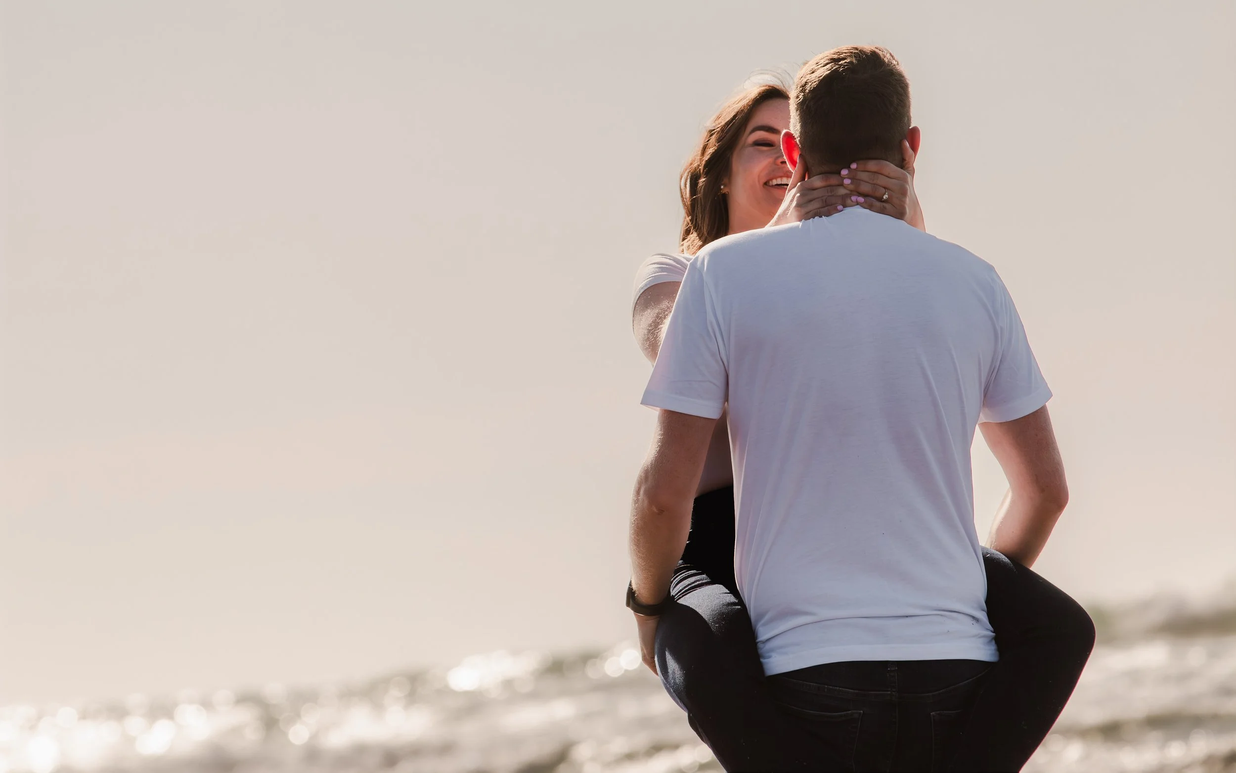Playful engagement portrait inspired by timeless love stories. Oregon Coast Pacific City Oregon. 