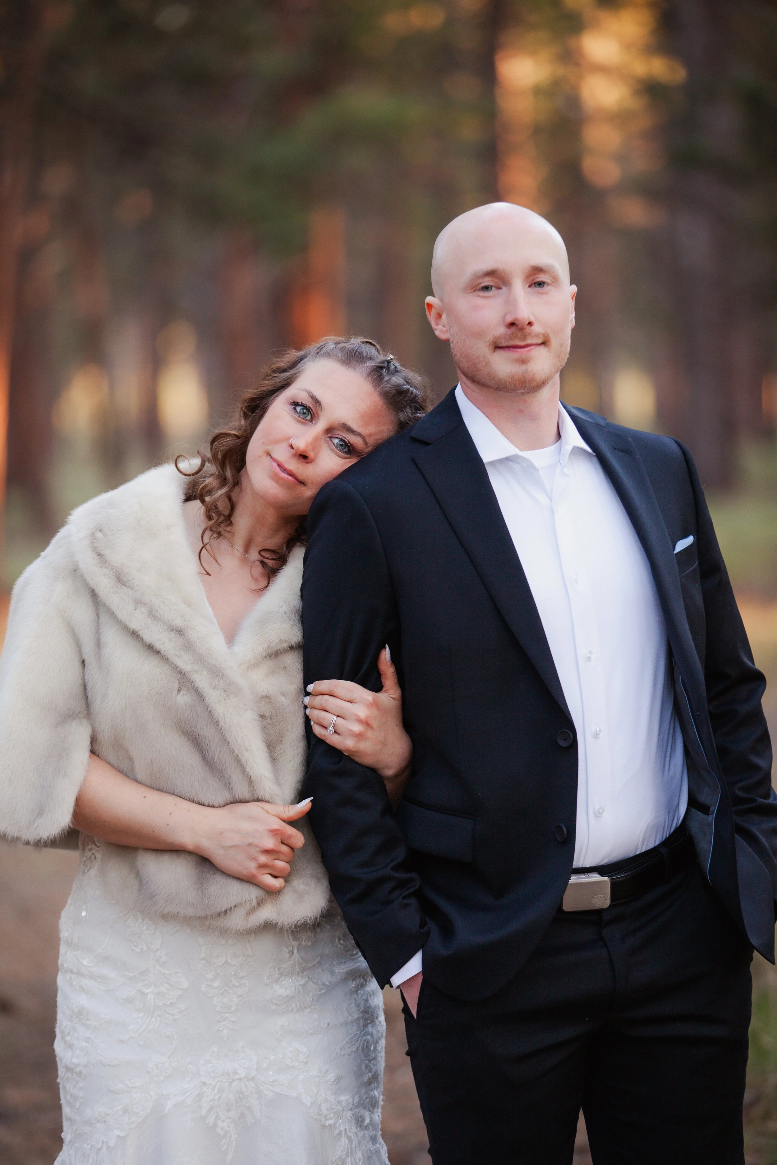 Golden hour wedding portraits filled with natural movement and emotion. Five Pines Lodge. Sisters Oregon. 