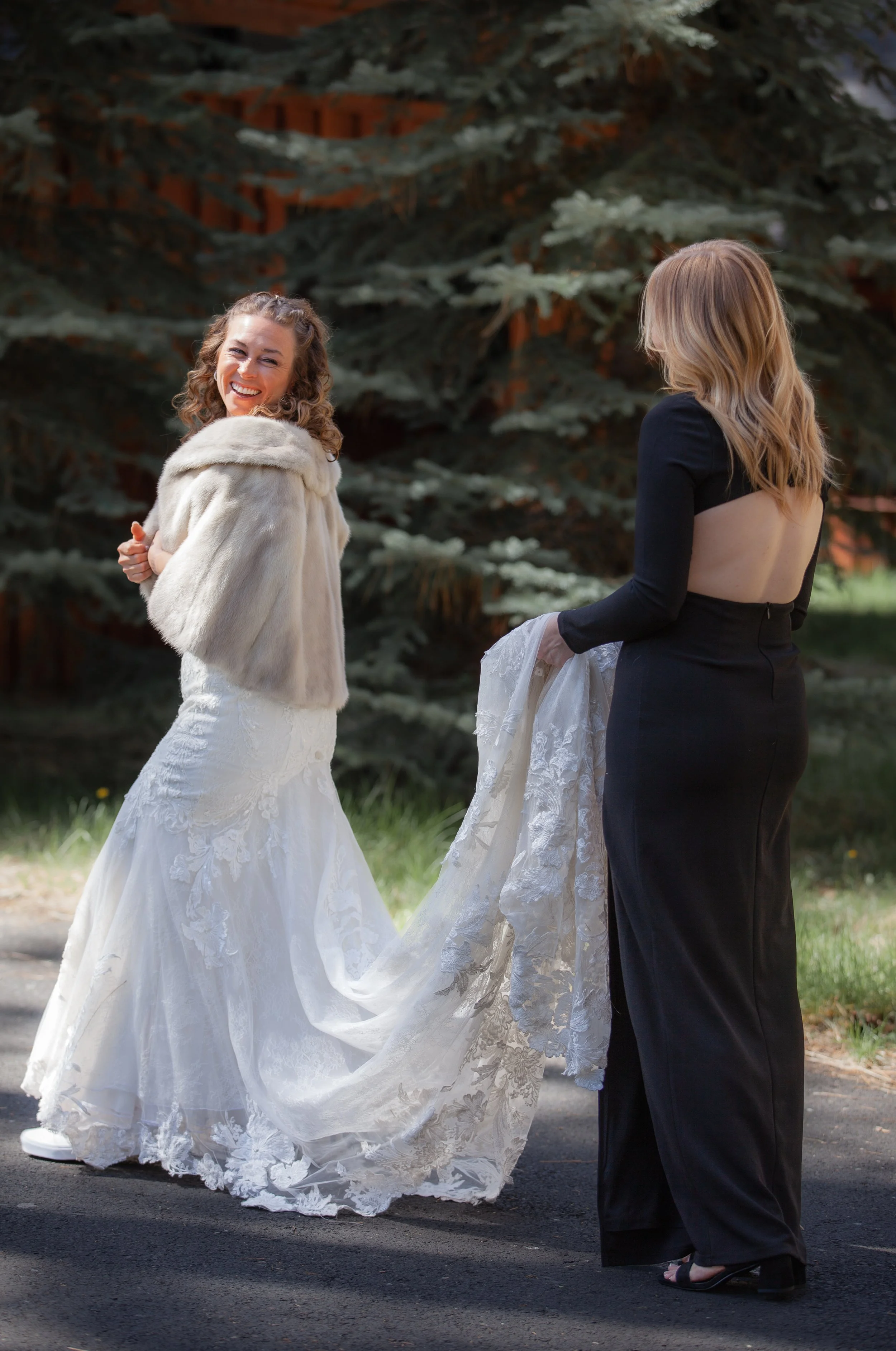 Luxury wedding portrait with cinematic storytelling and true-to-life color. Sisters Oregon.