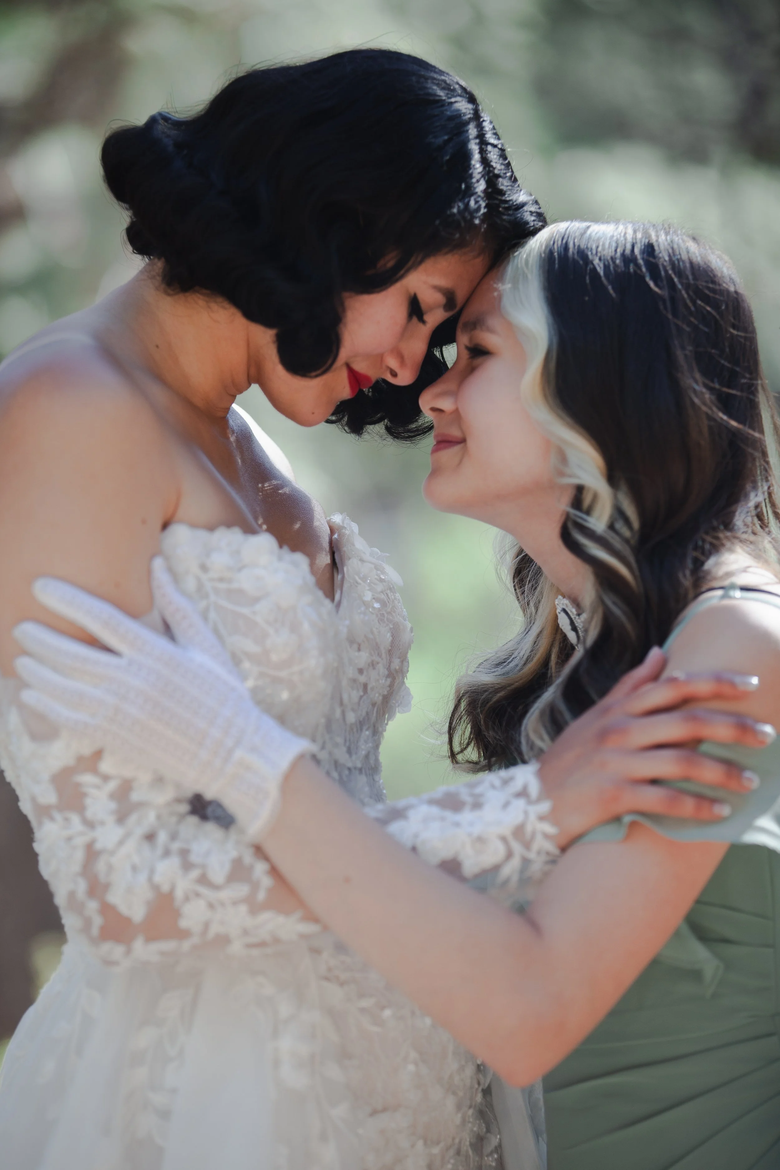Candid black and white bridal moment during an intimate High Desert Museum wedding in Central Oregon