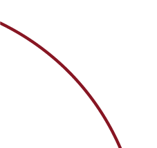 A red curved line on a white background.