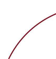 A red curved line on a white background.