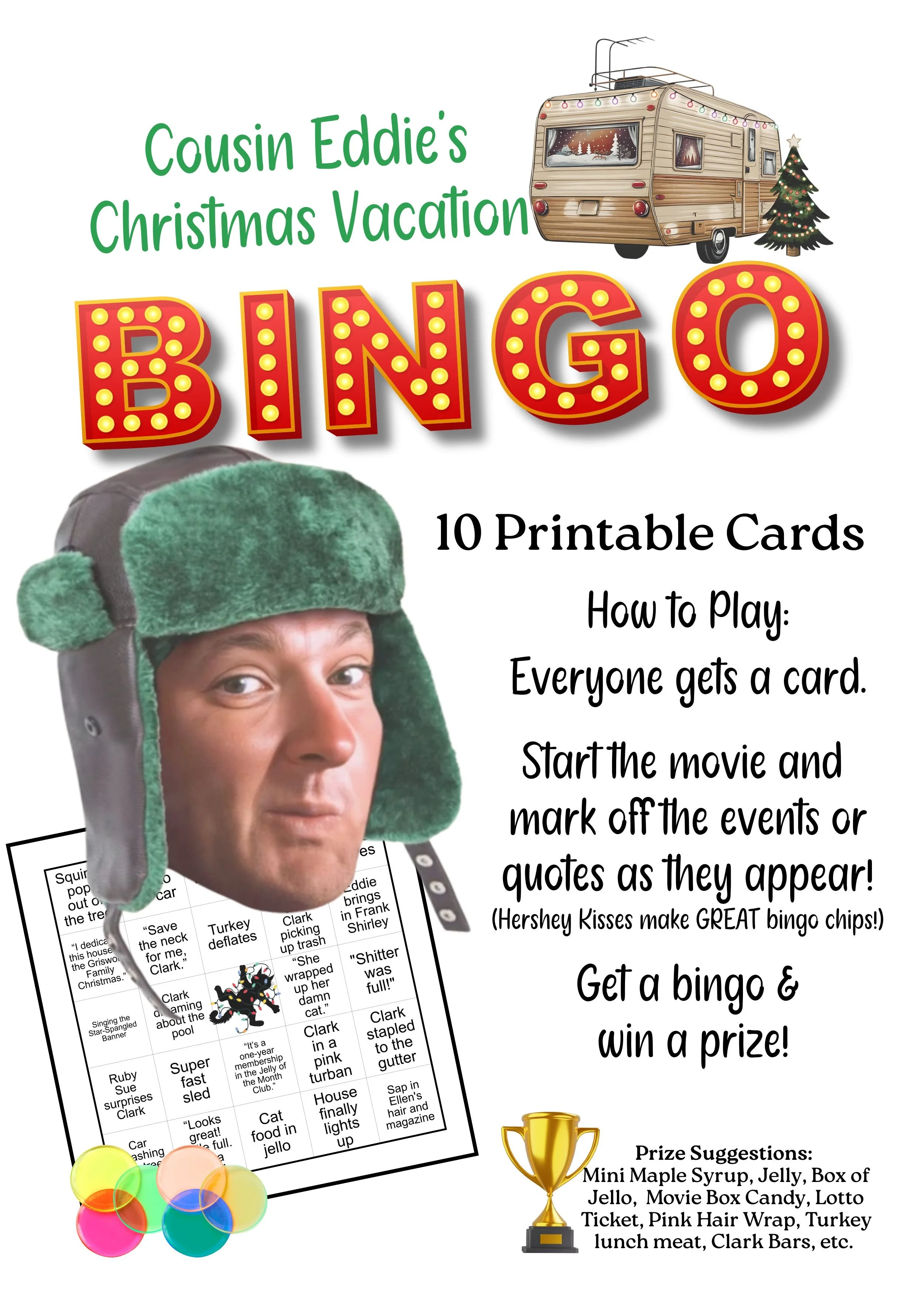 Christmas Vacation Bingo Game