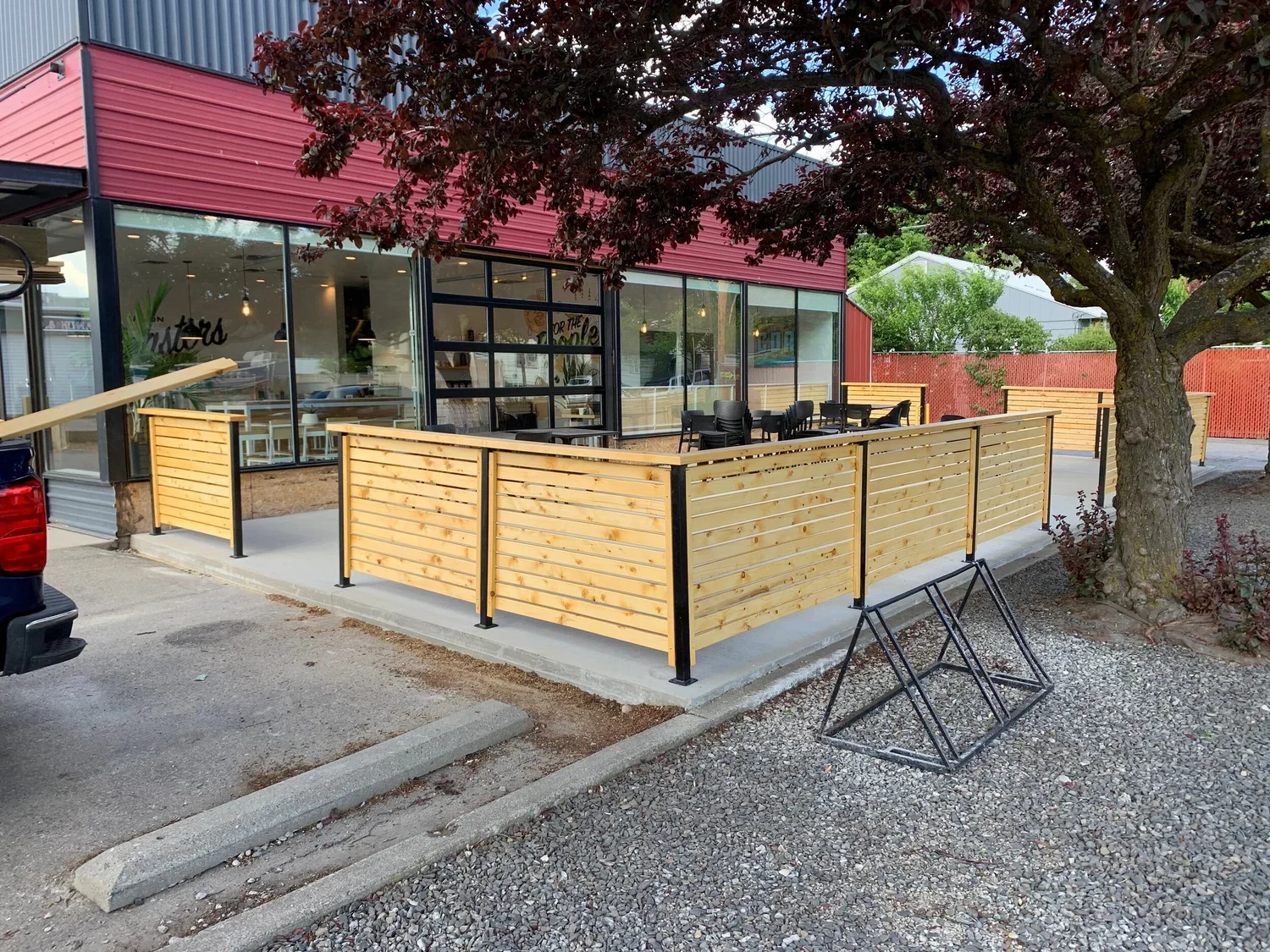 Custom fence build for business
