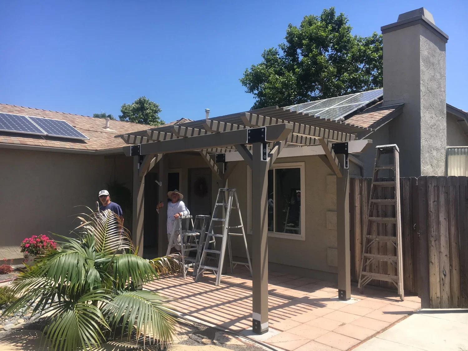 Outdoor pergola install