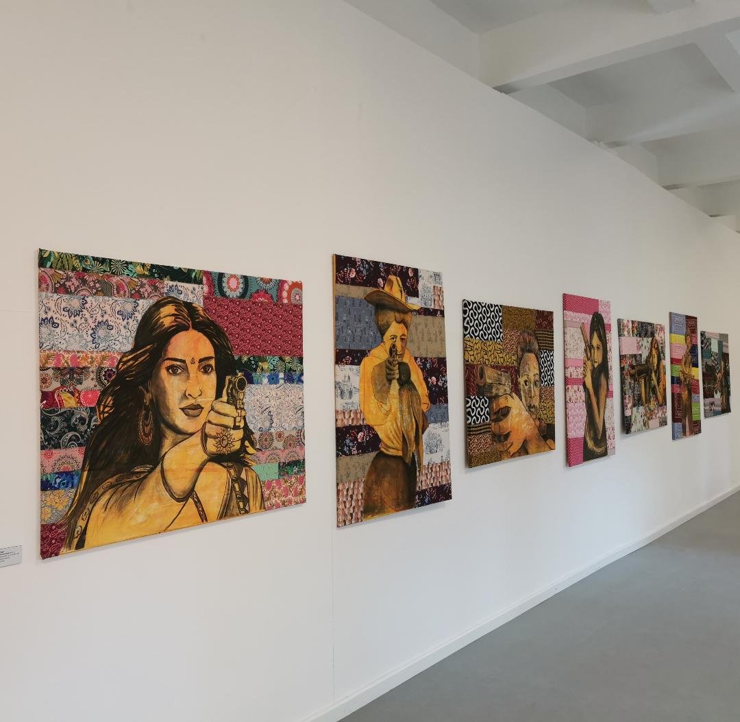 Die Flintenweiber, Mixed Media auf Leinwand, Gallerie in Hamburg.jpg