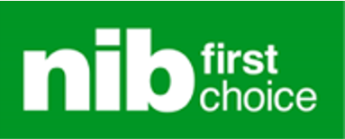 Green background with white text that says 'nib first choice'.