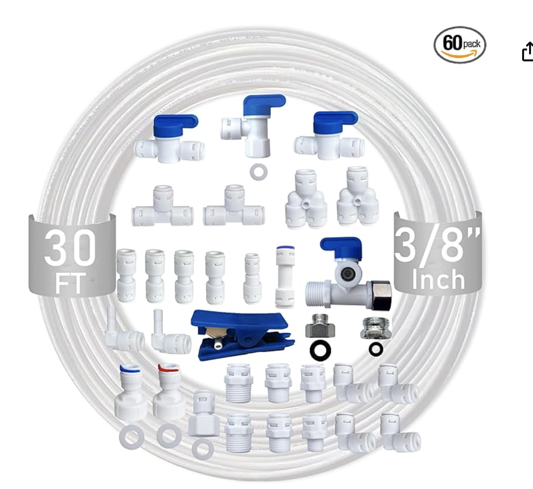 Photo of tubing and connectors used in coffee cart plumbing system