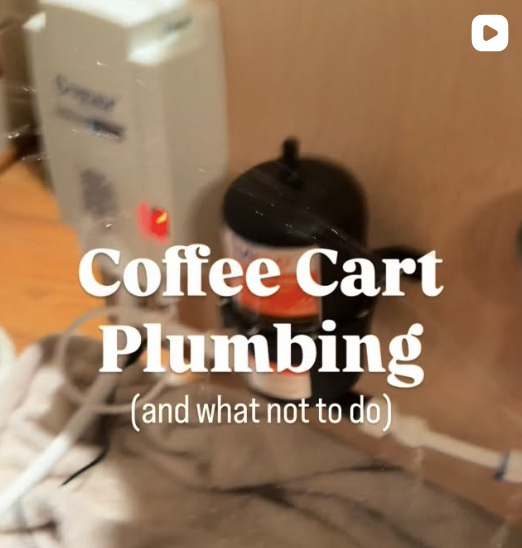 Video showing how to set up coffee cart plumbing