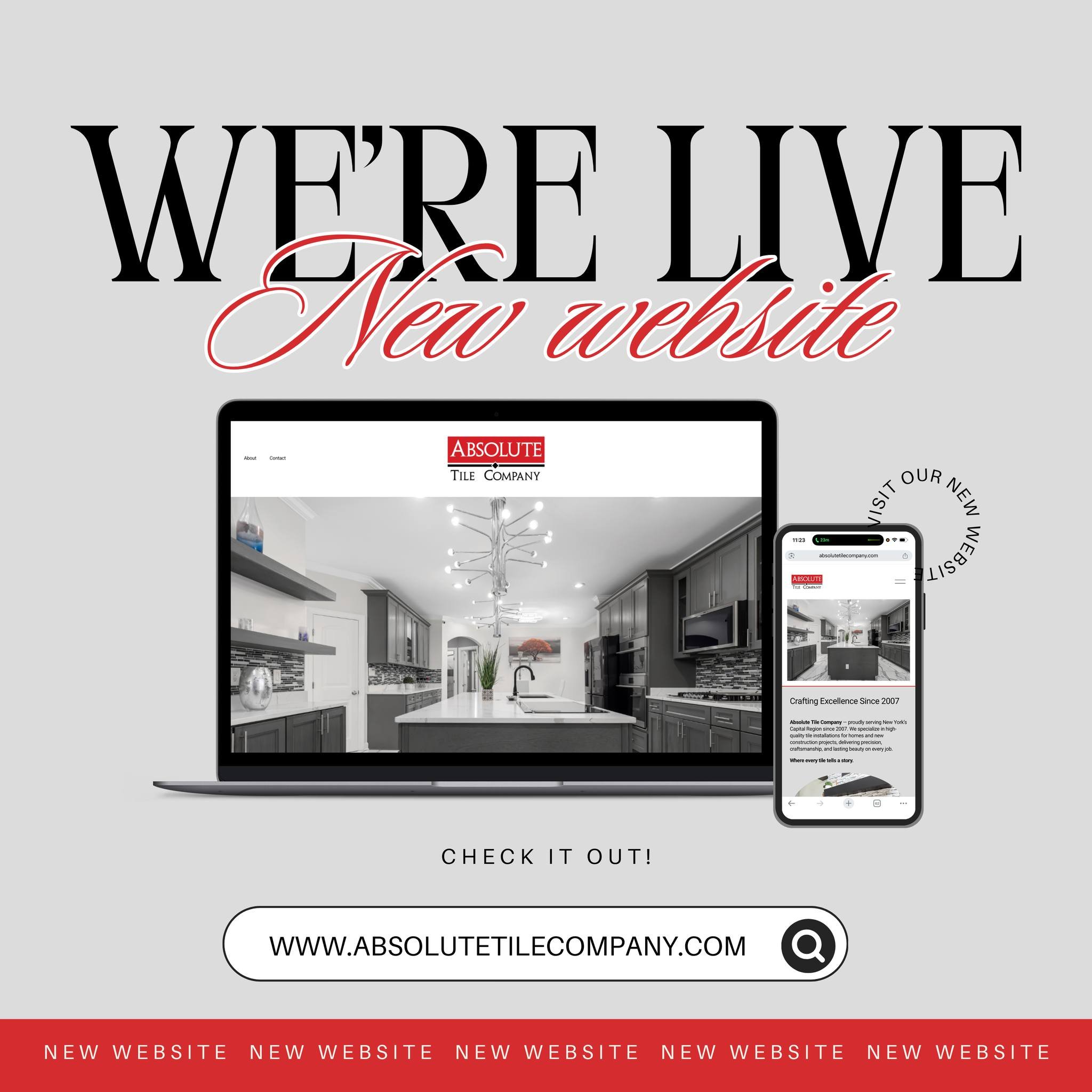 New site. New design. Same top-tier tile work. Our website just got a fresh new look &mdash; go check it out and start planning your next project today! 

🖥 👉 www.absolutetilecompany.com

#TileCraftsmanship #HighEndHomes #luxurytile #absolutetile #