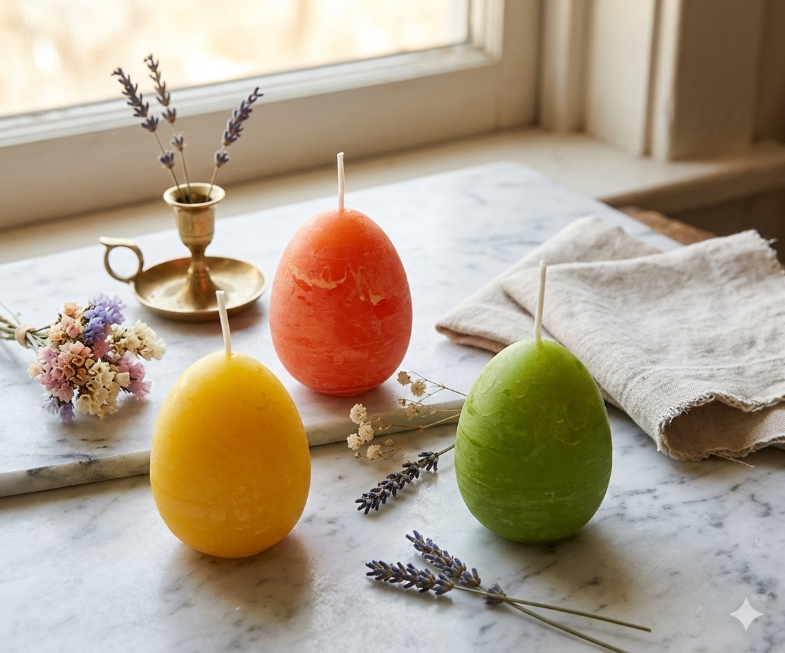 Egg-Shaped Wax Candle – Set of 3 / 144 pcs