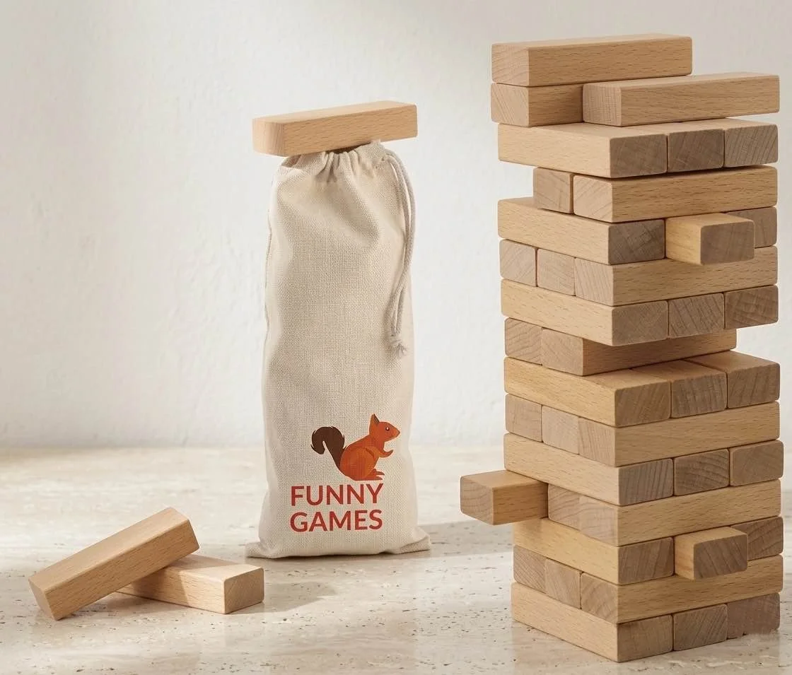 54-Piece Wooden Tower Game / 50 pcs
