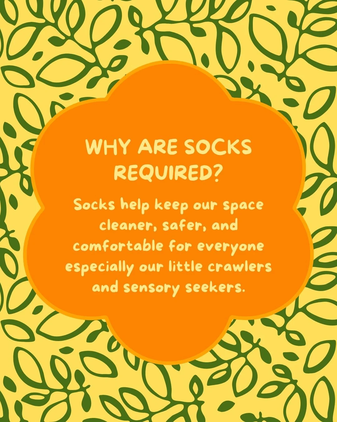 Hot weather is here and summer is around the corner ☀️

Just a friendly reminder that socks are required during play to help keep our sensory playground cleaner, safer, and comfortable for all of our little movers, climbers, crawlers, and sensory see