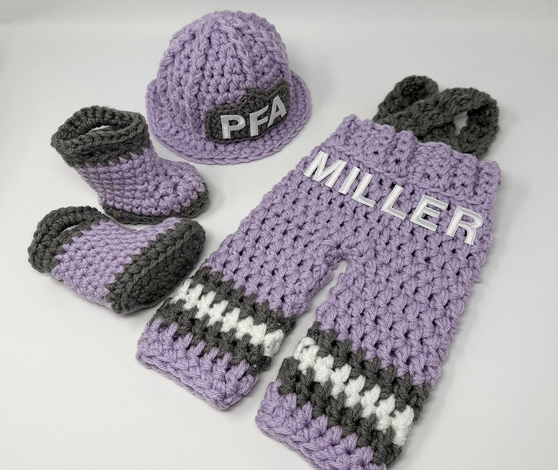 Baby Girl Firefighter Outfit in Lavender