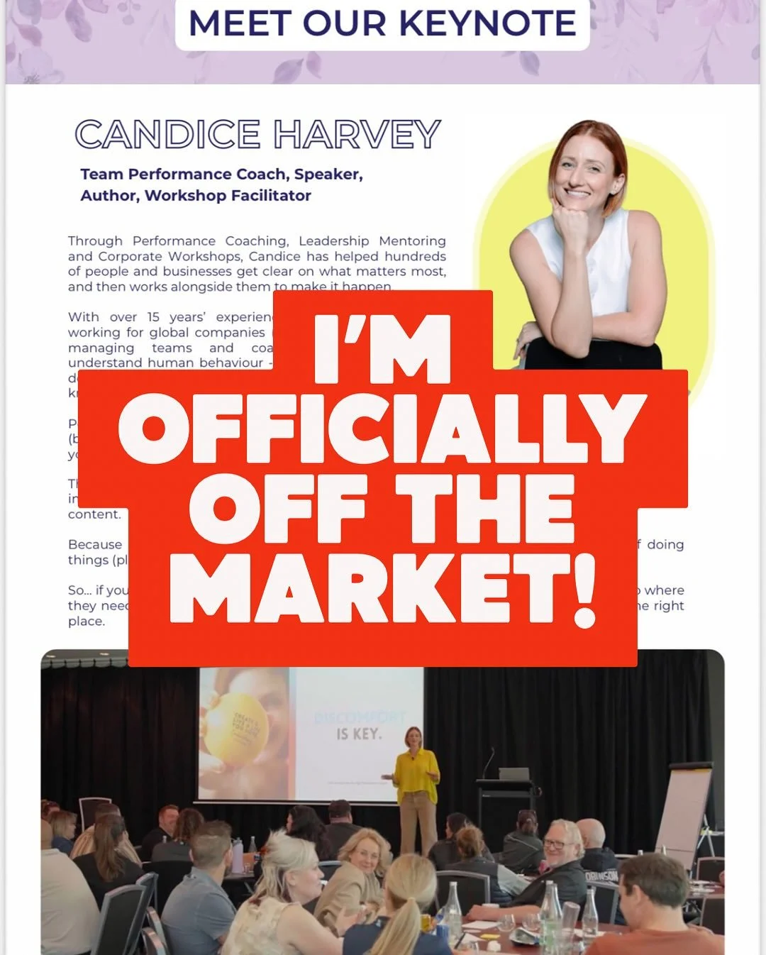It all happened so fast 💨 

A lovely human came to my NOT DONE YET workshop in Rockhampton last month&hellip; decided on the spot she wanted me for their IWD event&hellip; booked a call on Monday&hellip; and a few days (and one official sign-off) la