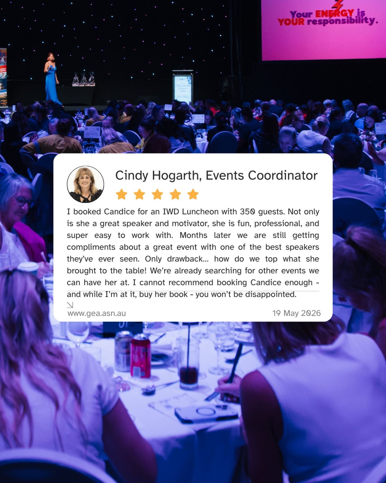 When your client says months later people are still talking about your talk&hellip; that&rsquo;s everything 🙌 

Thank you, Cindy and the team at @gladstoneengineeringalliance I&rsquo;m ready for the next event - let&rsquo;s shake things up 💥 

#key
