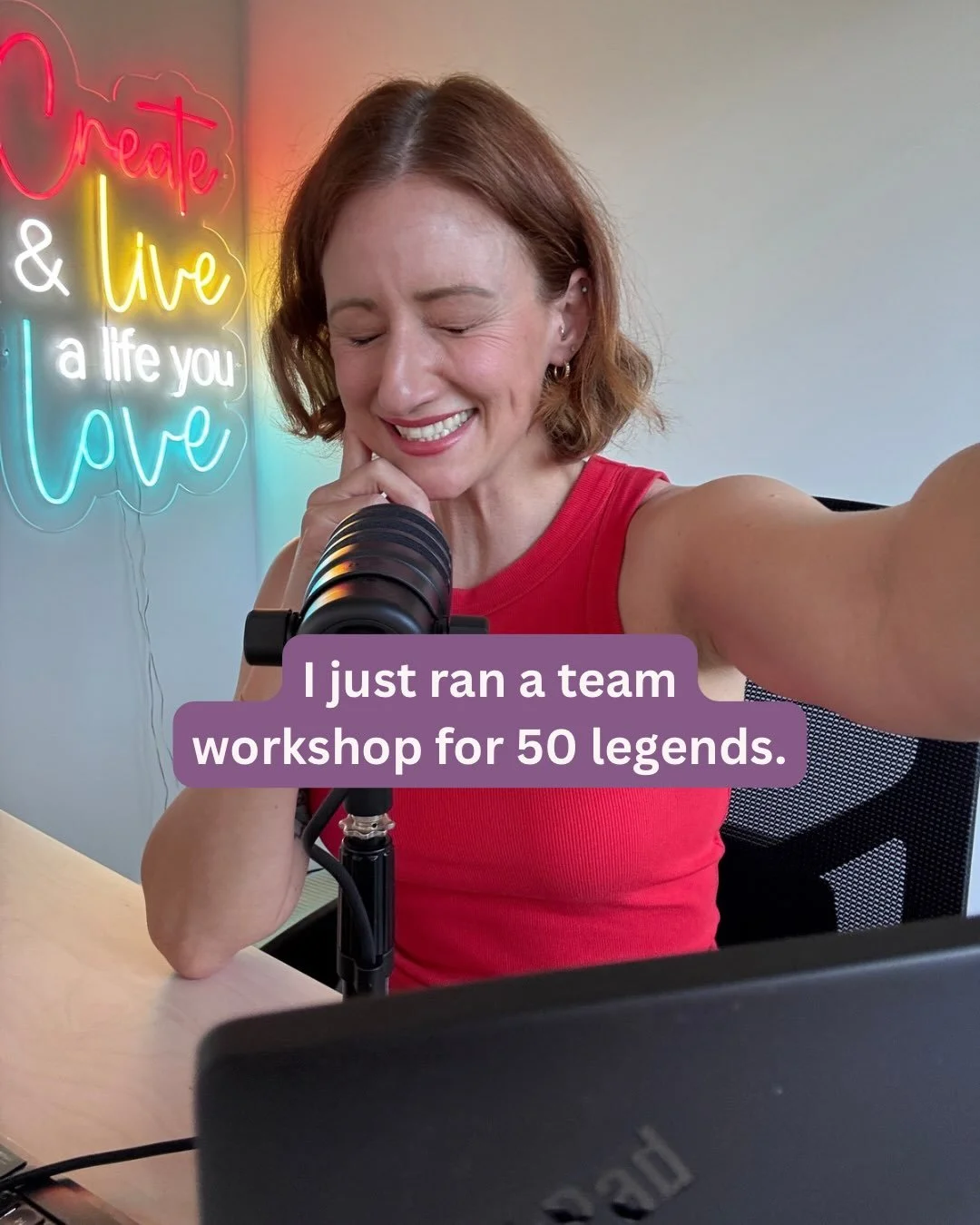 How great is going to work in tracky dacks!!👖

Ran a team workshop for 50 legends today - from my office, in stretchy pants, zero travel required.

Change has hit this team hard lately, so we dug into my Discomfort is Key session - because discomfor