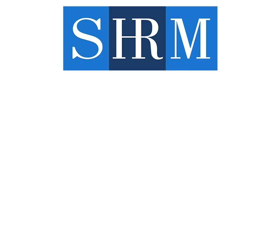 SHRM logo with blue blocks and white letters.