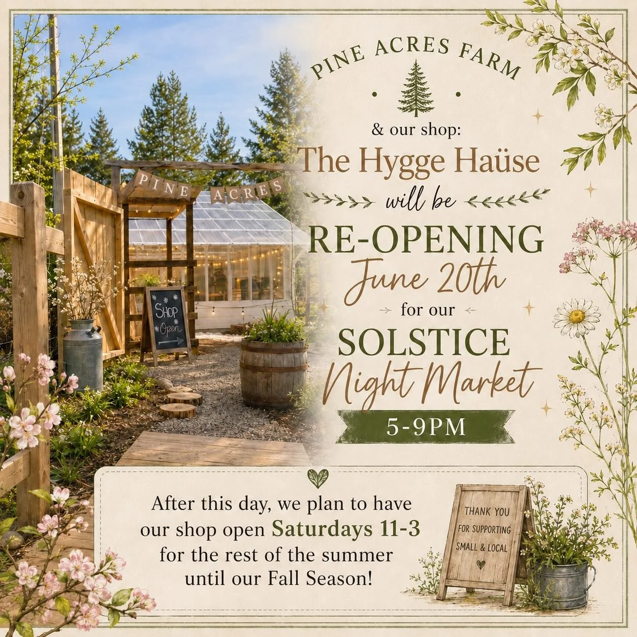 🌸See you June 20th at our Solstice Night Market ✨ 

➡️ check out @pineacres.farm for more details re: the market!
