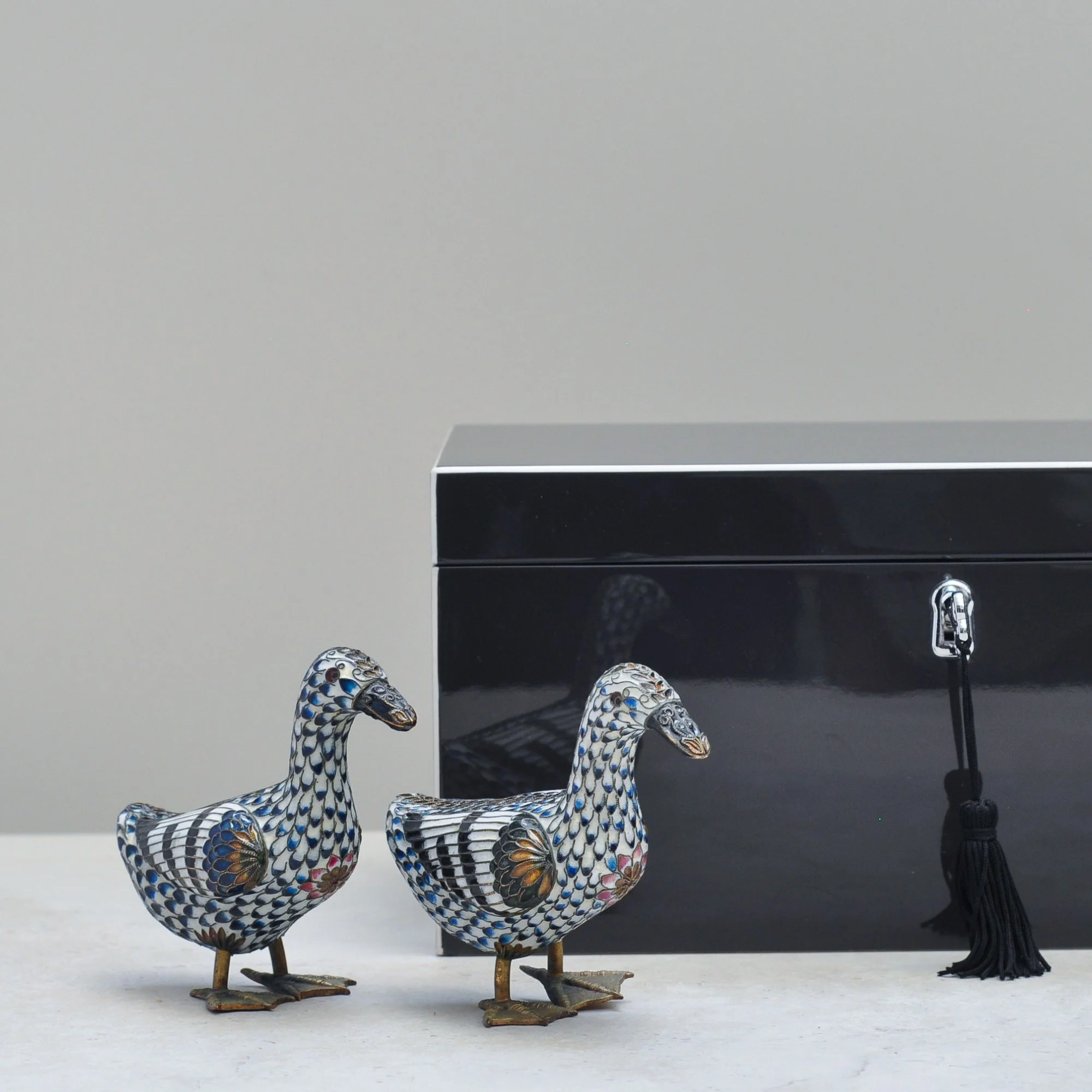 Mid-Century Cloisonné Ducks
