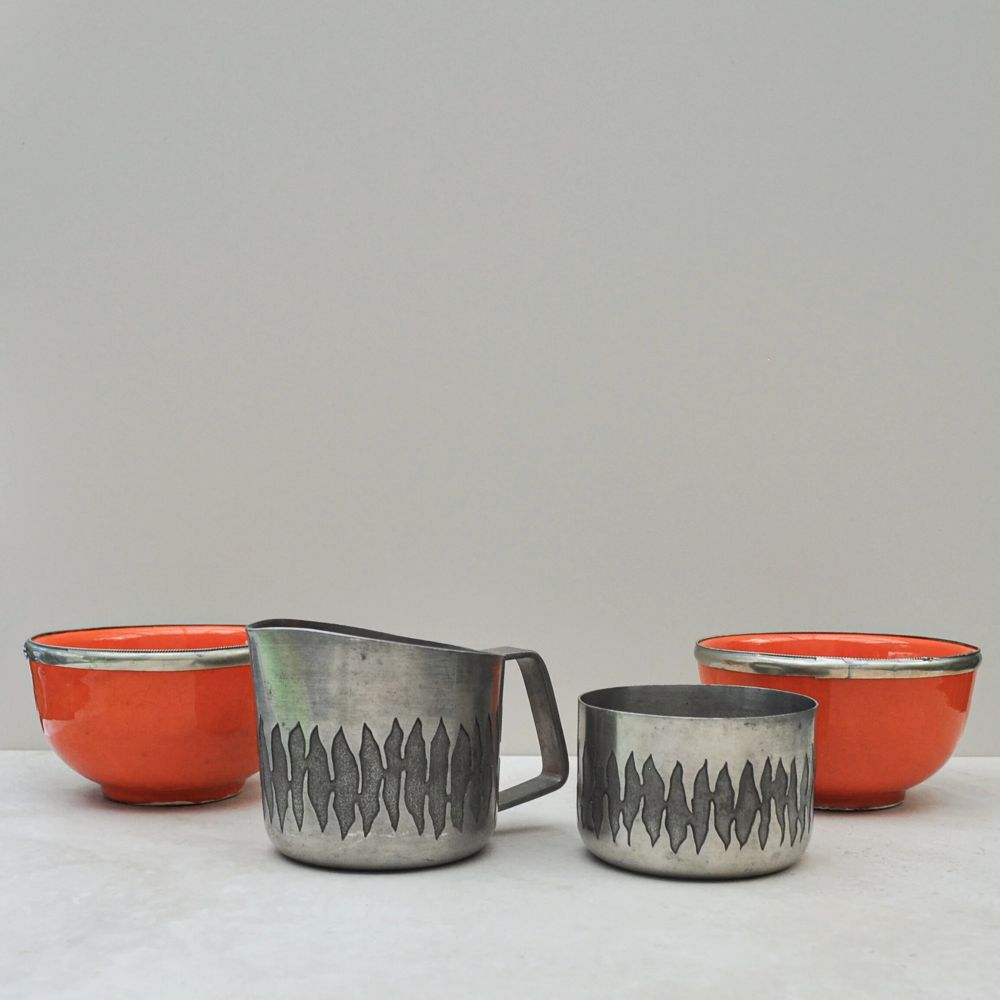 Australian Designed Pewter Jug and Bowl by June Calcutt
