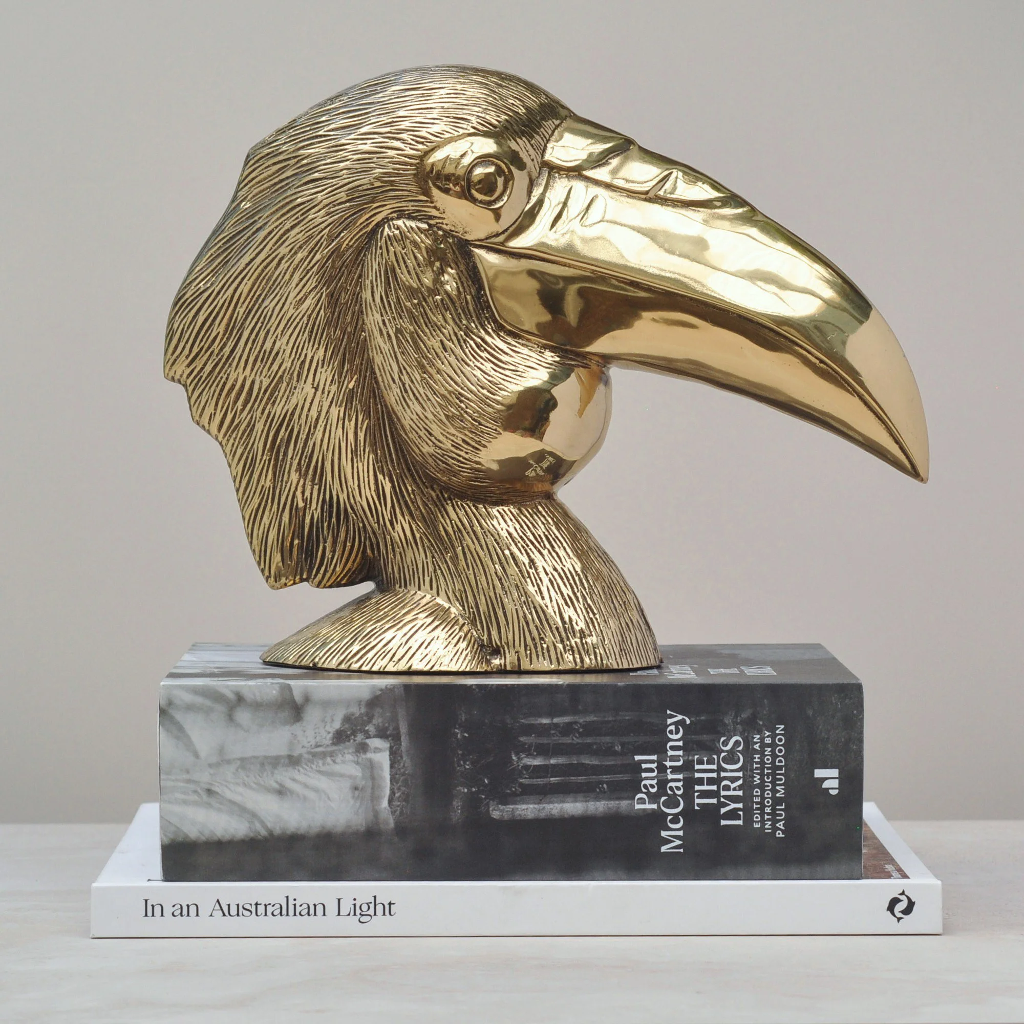 Bird Head Brass Sculpture