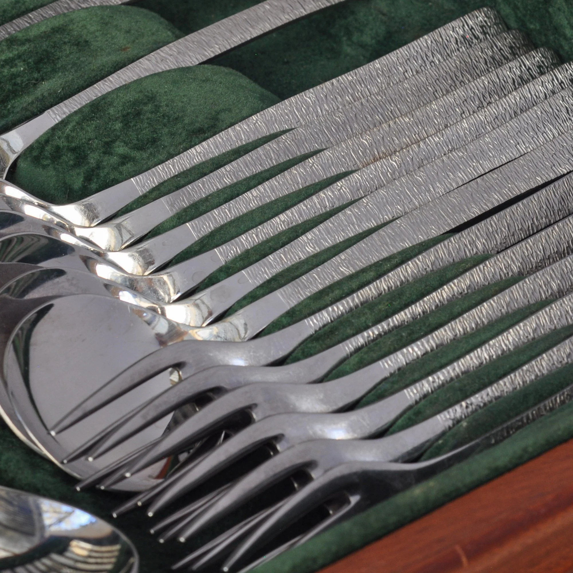 Worth Fighting For - Mid-Century 44 Piece Viners Studio Bark Cutlery Set by Gerald Benney