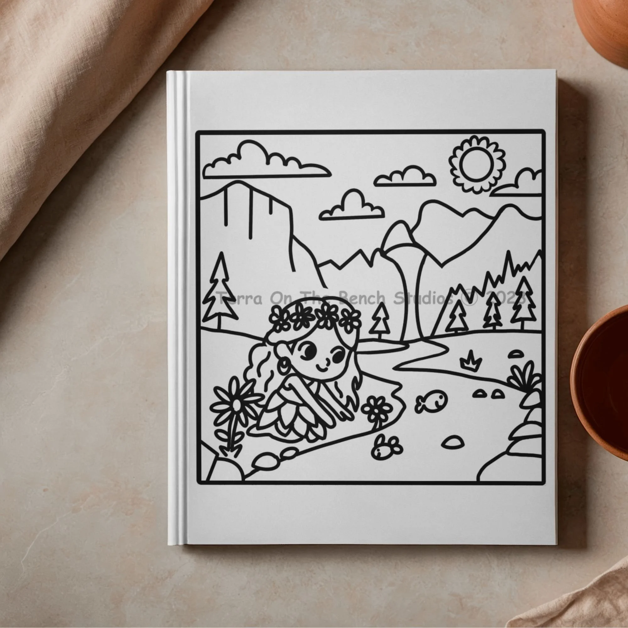 FREE Terra Adventures - A Day in the Valley - Hand Drawn Coloring Page