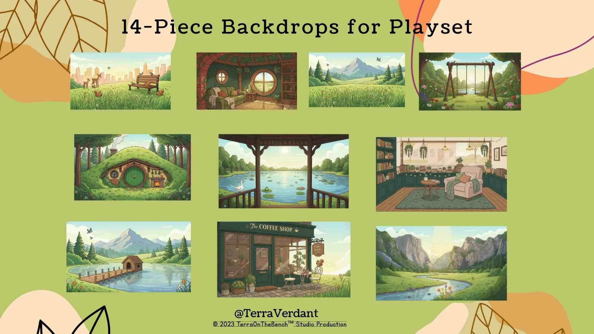 14 Piece Playset Backgrounds