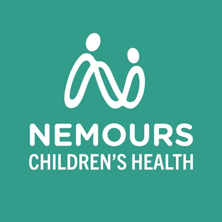 Logo for Nemours Children's Health featuring two stylized human figures, one larger and one smaller, with the text 'NEMOURS CHILDREN'S HEALTH' beneath.