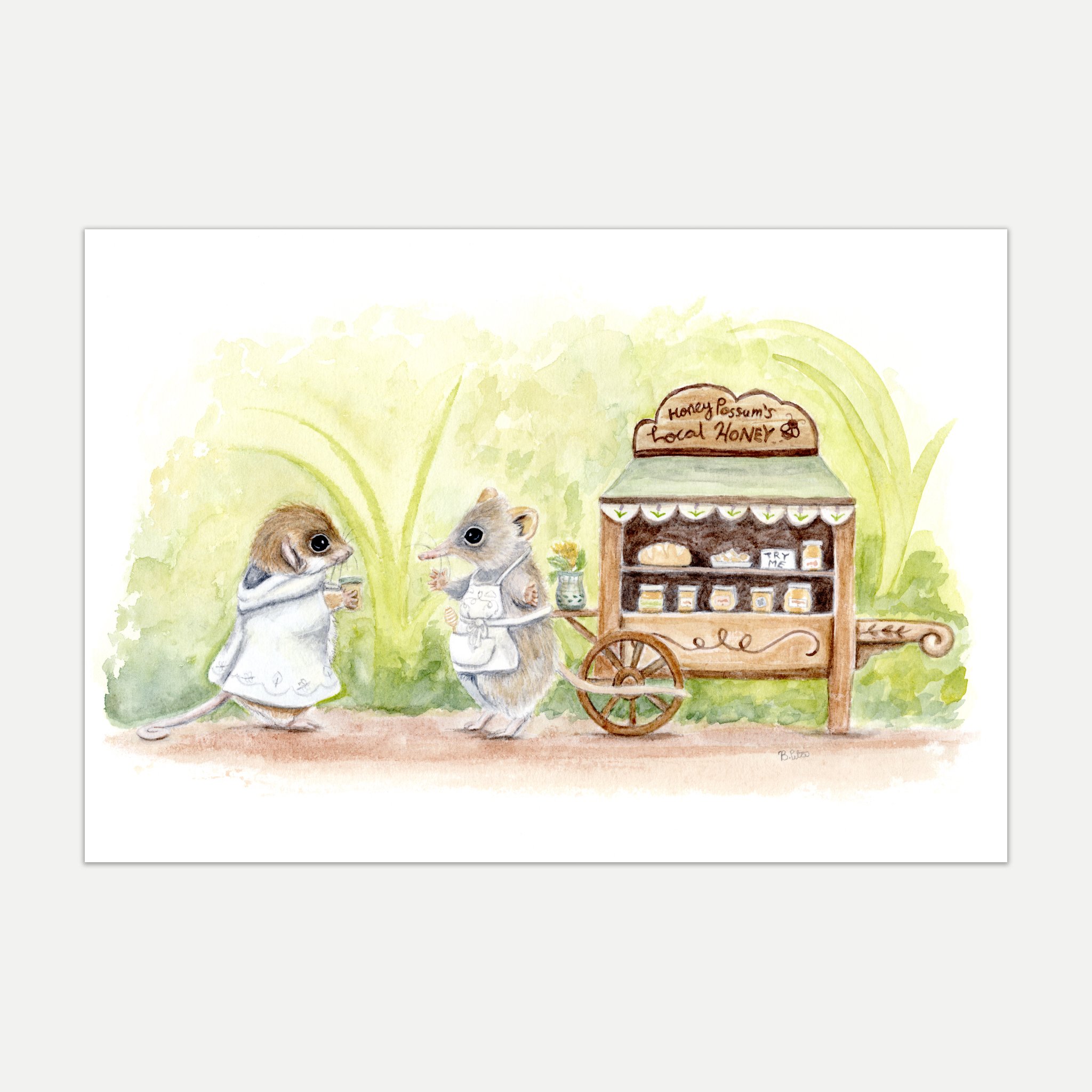 Honey Possum's Local Honey A4 Print