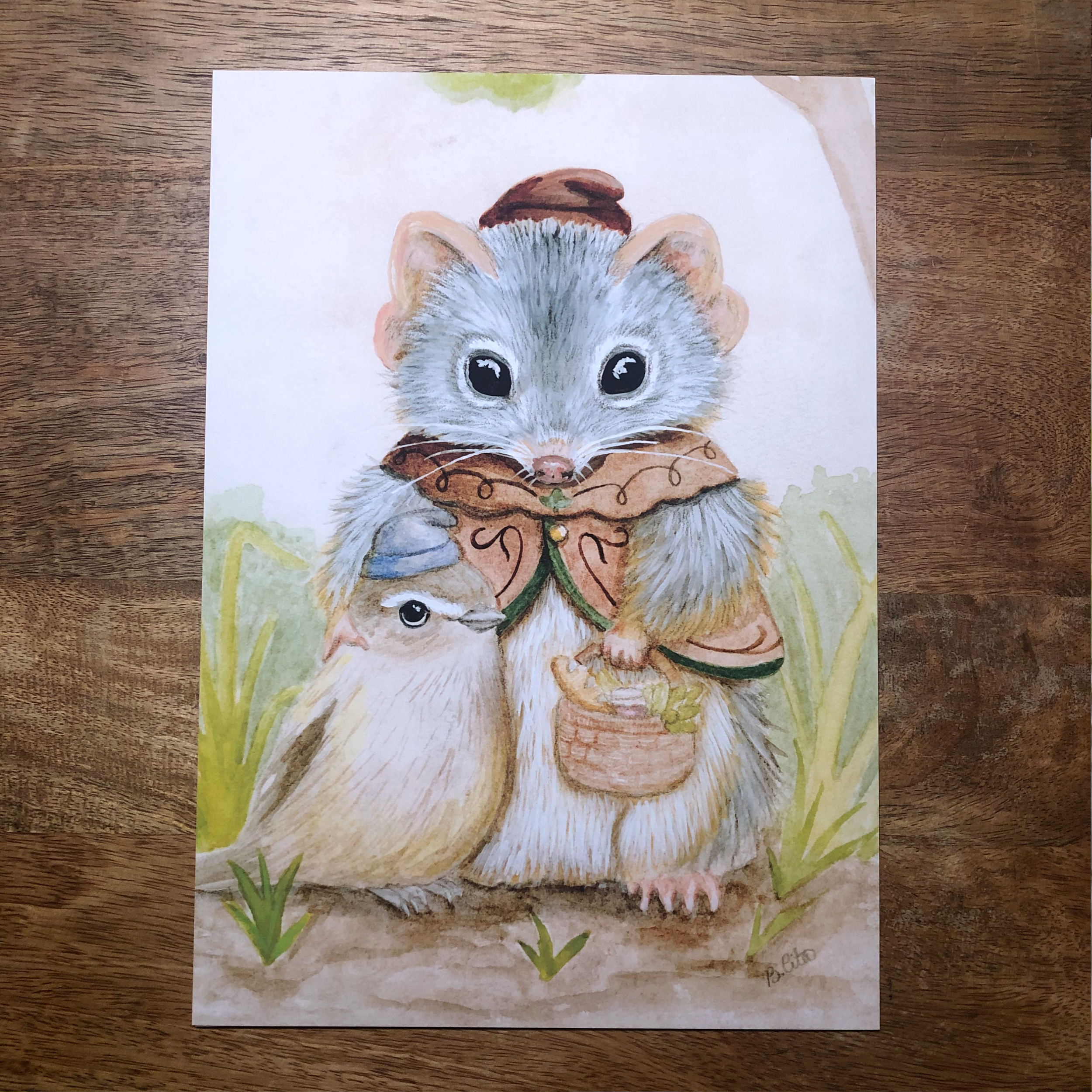 yellow-footed-antechinus-and-weebill-watercolour-painting-a4-print-2.png