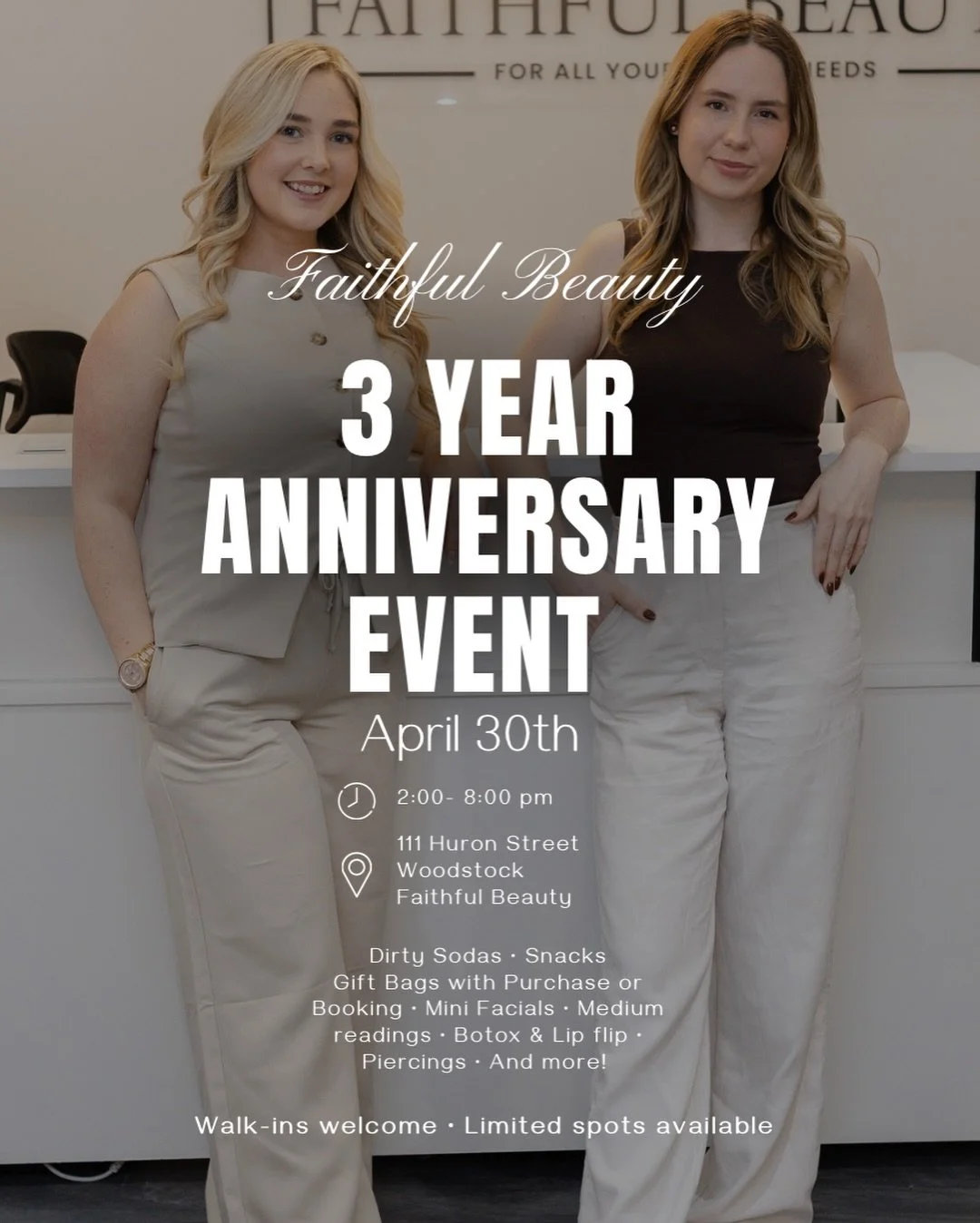 ✨ We&rsquo;re turning 3&hellip; and you&rsquo;re invited 🤍

Join us for our Faithful Beauty Anniversary Event! A full day of beauty, wellness, and exclusive event-only pricing to celebrate you.

Enjoy special services:

✨ Mini Glow Facials &ndash; $