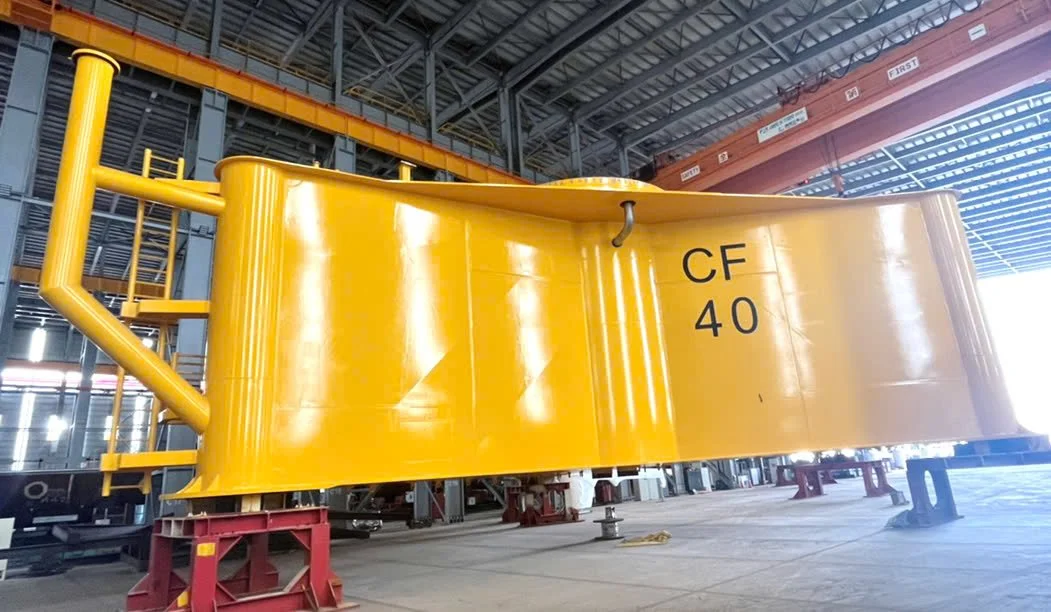 Completed penstock coating works including scaffolding supply and protective coating application at hydropower facility.