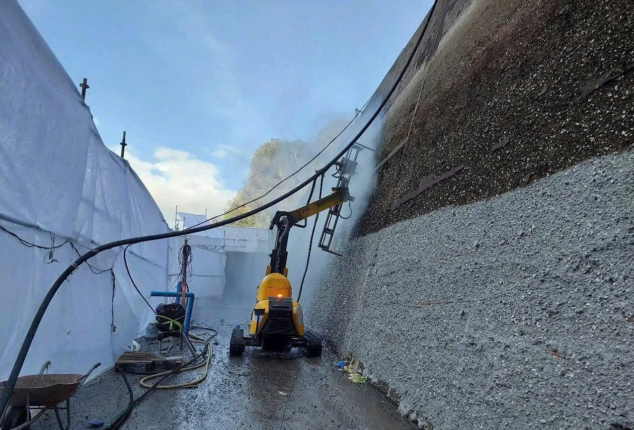 Delivered targeted hydro-demolition services using high-pressure robotic systems for selective concrete removal.