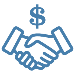 shaking hands dollar sign