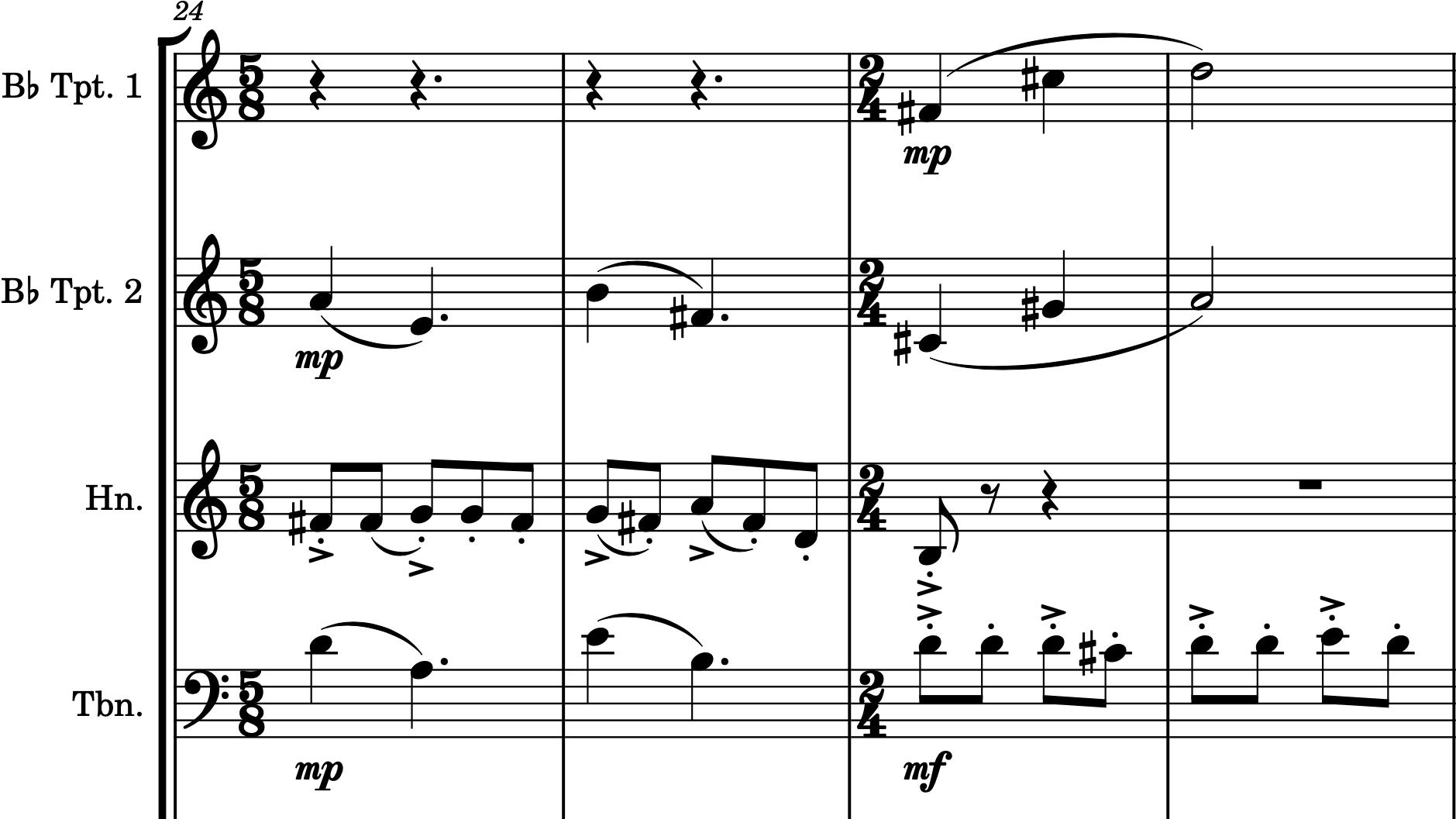 Uneasy Dances - brass quintet (2024)