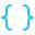 An icon with curly braces signifying web coding