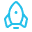 An icon of a rocket launching upwards