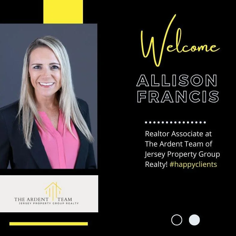 Welcome to the team, Alison! 🎉

We&rsquo;re thrilled to welcome Alison Francis to Jersey Property Group Realty! Alison is excited to be working with the Ardent Team and is ready to help buyers and sellers achieve their real estate goals across Middl