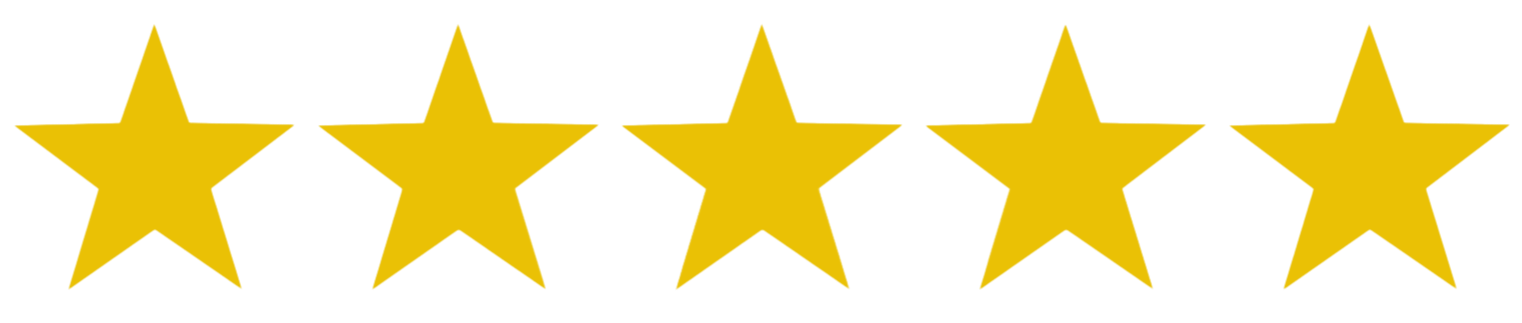 Six gold stars in a row on a black background.