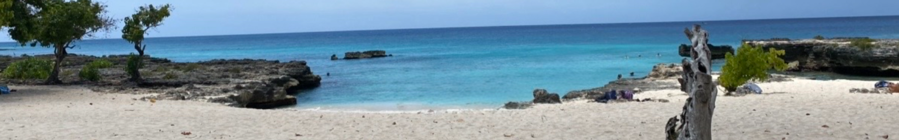 Scenic view of Smith Cove in Grand Cayman with clear turquoise water and rocky shoreline.